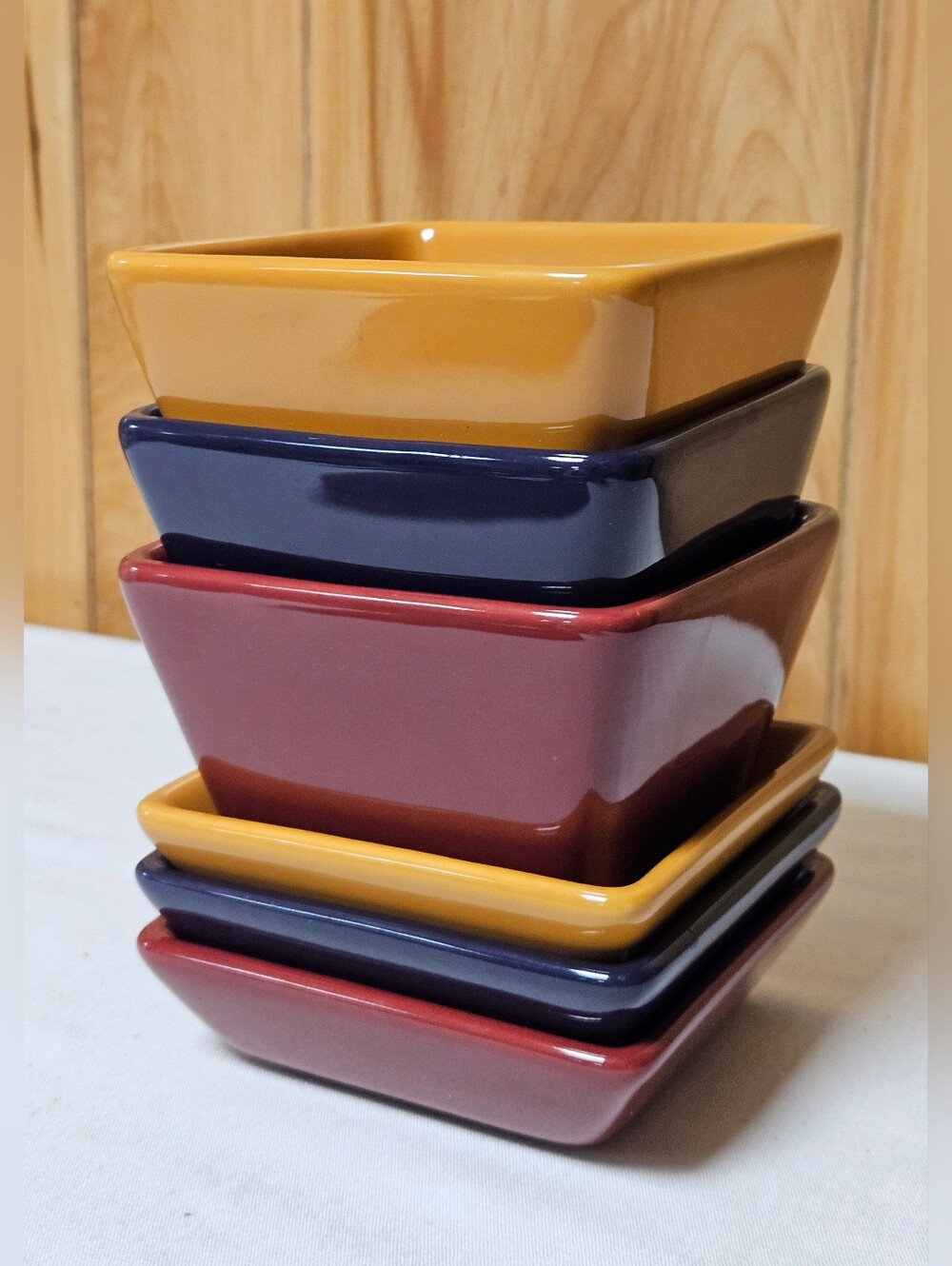 Pampered Chef Simple Additions Set of 3 Snack Dipping Serving Bowls 6-pc Set